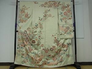 平和屋川間店■豪華振袖　刺繍　桐草花文　銀彩　逸品　vf4072