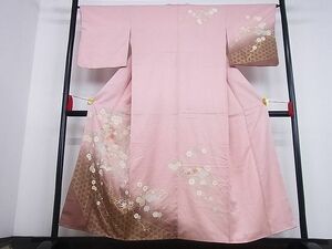 平和屋川間店■訪問着　地紙吉祥花文　暈し染め　金彩　着丈153cm　裄丈65cm　正絹　逸品　B-fe5544