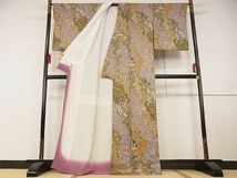 平和屋川間店■上質な小紋　道長草花文　鈴乃屋扱い　着丈165cm　裄丈65.5cm　正絹　逸品　A-wj3931_画像3