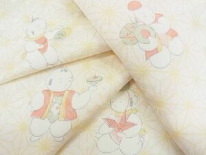 平和屋川間店■上質な長襦袢　無双仕立て　唐子遊び　逸品　cf3485