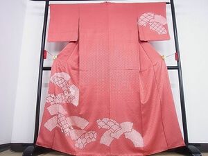 平和屋川間店■訪問着　絞り　刺繍　扇面花文　着丈162.5cm　裄丈64cm　正絹　逸品　B-fe6054