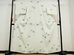 平和屋川間店■夏物　小紋　舞蝶文　着丈159.5cm　裄丈63cm　洗える着物　未使用　A-ck3339