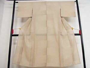 平和屋川間店■夏物　小紋　絽　幾何学文様　着丈137.5cm　裄丈62.5cm　正絹　逸品　未使用　B-ph6448