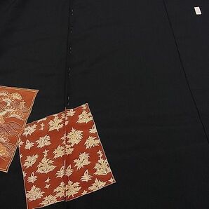 平和屋川間店■豪華黒留袖 作家物 駒刺繍 色紙重ね宝船吉祥花文 金彩 仮絵羽 逸品 未使用 ze5504の画像5