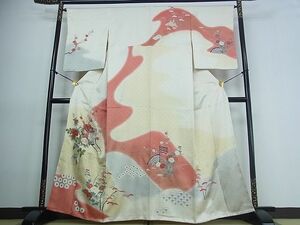 平和屋川間店■訪問着　刺繍　御所車吉祥花文　暈し染め　金彩　逸品　du0721