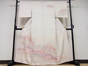 平和屋川間店■訪問着　舞花文　暈し染め　金彩　着丈162cm　裄丈62cm　正絹　逸品　B-ag3989