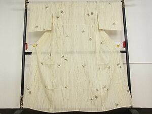 平和屋川間店■夏物　小紋　絽　楓　着丈157.5cm　裄丈65.5cm　正絹　逸品　未使用　A-ck4443