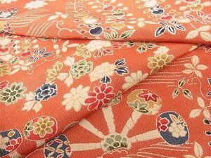 平和屋川間店■上質な小紋　吉祥草花文　着丈158cm　裄丈64cm　正絹　逸品　A-cs4638