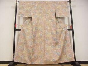 平和屋川間店■上質な紬　花尽くし　着丈160cm　裄丈62.5cm　正絹　逸品　未使用　A-ta5409