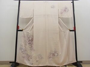 平和屋野田店■訪問着　雲取り鹿の子貝桶花文　暈し染め　逸品　n-fw5129