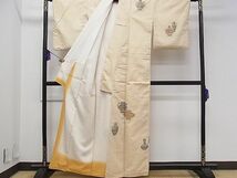 平和屋1■京の名門・菱屋六右ェ門　訪問着　紬地　陶器人物吉祥文　逸品　ch5503_画像2