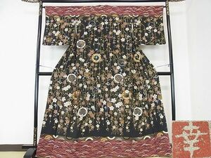 平和屋2■ファッションデザイナー　花井幸子　訪問着　刺繍　枝垂れ桜　源氏車　金彩　逸品　1ps2958