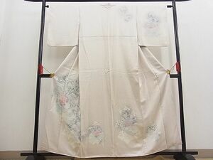 平和屋野田店■訪問着　刺繍　冊子花車文　暈し染め　逸品　n-fw5216