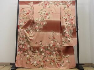 平和屋川間店■豪華振袖　駒刺繍　扇面橘花文　暈し染め　金彩　逸品　n-sg1564