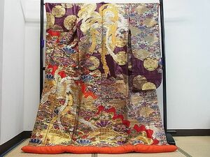 平和屋1■色打掛　和装　婚礼　結婚式　花嫁　神社挙式　作家物　唐織　正倉院鳳凰文　金糸　逸品　gh6573