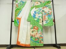 平和屋-こころ店■豪華振袖　駒刺繍　絞り　草花文　金彩　着丈156cm　裄丈64cm　正絹　逸品　B-zg8672_画像2