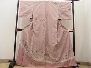 平和屋川間店■訪問着　本場染大島紬　枝花文　たたき染め　逸品 n-ab0680