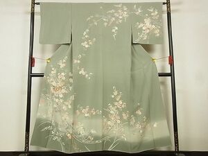 平和屋-こころ店■訪問着　友禅　花丸文　暈し染　着丈152.5cm　裄丈63cm　正絹　逸品　A-ck7634