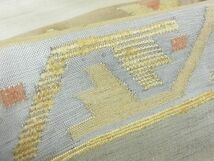 平和屋2■京の名門　じゅらく謹製　黄金繭　訪問着　紬　刺繍　吉祥文　逸品　eee7245_画像8