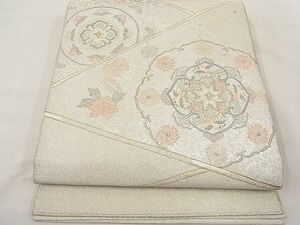 平和屋川間店■太鼓柄袋帯　刺繍　綴れ　正倉院花鳥文　逸品　n-ab0649