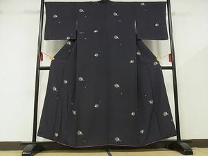 平和屋-こころ店■上質な小紋　雪輪宝尽くし文　着丈155.5cm　裄丈66.5cm　正絹　逸品　B-zg8631