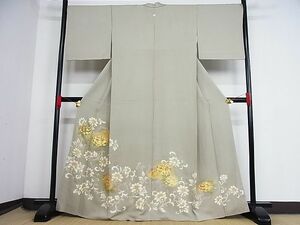 平和屋-こころ店■豪華色留袖　駒刺繍　草花文　金彩　着丈164cm　裄丈69cm　正絹　逸品　1B-np2297