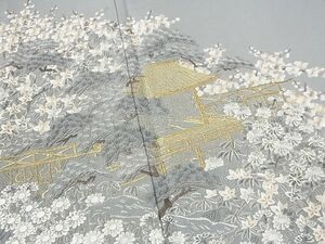 平和屋-こころ店■豪華色留袖　総刺繍　風景花文　着丈155.5cm　裄丈65cm　正絹　逸品　A-ck7741