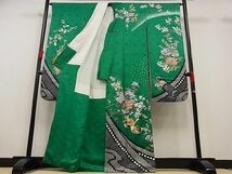 平和屋-こころ店◆豪華振袖　絞り　鴛鴦枝花文　金彩　着丈163.5cm　裄丈66.5cm　正絹　逸品　mop1763_画像2