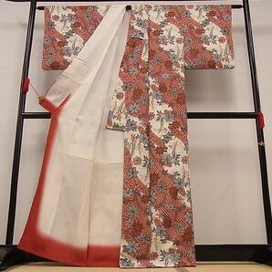 平和屋-こころ店◆上質な小紋 流水舞花文 金彩 着丈163cm 裄丈62.5cm 正絹 逸品 mop1921の画像3