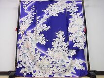 平和屋-こころ店◆豪華振袖　駒刺繍　枝花文　暈し染め　着丈168.5cm　裄丈68cm　正絹　逸品　mop3046_画像1