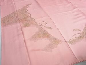 平和屋2■中国三大刺繍　スワトウ刺繍　汕頭刺繍　訪問着　几帳花文　金彩　逸品　1ic0190