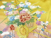 平和屋-こころ店■訪問着　駒刺繍　花車舞蝶文　暈し染め　金彩　鈴乃屋扱い　着丈163.5cm　裄丈67cm　正絹　逸品　未使用　1B-np2083_画像4