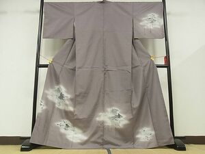 平和屋-こころ店■本場大島紬　訪問着　人物風景文　銀彩　着丈165cm　裄丈68.5cm　正絹　逸品　B-zg8477