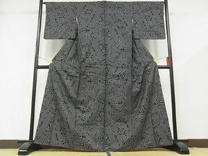 平和屋-こころ店■本場大島紬　短冊花文　着丈162cm　裄丈66.5cm　正絹　逸品　B-zg8476