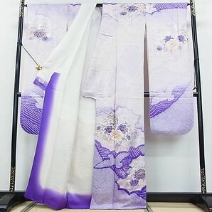 平和屋2■豪華振袖 駒刺繍 絞り 御所車花文 銀彩 やまと誂製 逸品 fe8100の画像2