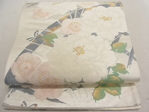 平和屋2■六通柄袋帯　花籬文　金糸　逸品　jm3186