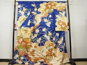 平和屋-こころ店■豪華振袖　駒刺繍　花車文　金彩　着丈166cm　裄丈62.5cm　正絹　逸品　A-br7705