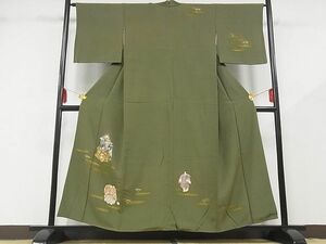 平和屋-こころ店■訪問着　能舞　金彩　着丈154.5cm　裄丈64.5cm　正絹　逸品　B-zg8454