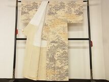 平和屋-こころ店■訪問着　友禅　人物風景文　鬼しぼ縮緬　着丈153cm　裄丈63cm　正絹　逸品　A-ck7926_画像2