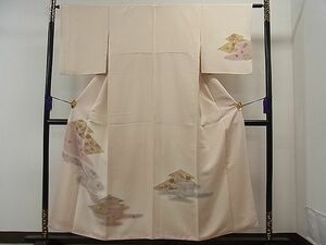 平和屋1■創業460年・千總　訪問着　駒刺繍　松皮菱吉祥花唐草文　暈し染め　金彩　松坂屋扱い　逸品　1yc3105