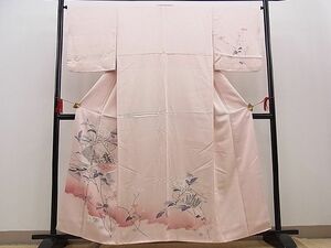 平和屋野田店■訪問着　友禅　手描き　風景絵巻　暈し染め　逸品　n-kg5535