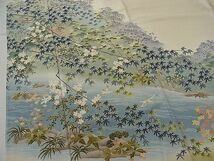 平和屋1■本加賀友禅作家　茶谷孝志　色留袖　流水枝葉鳥文　逸品　未使用　1yc3007_画像4