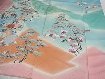 平和屋川間店■豪華振袖　駒刺繍　風景草花文　暈し染め　金彩　逸品　vf4311_画像7