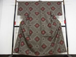 平和屋-こころ店■希少　本場大島紬　龍郷絣　着丈156cm　裄丈63.5cm　正絹　逸品　未使用　4kk4261