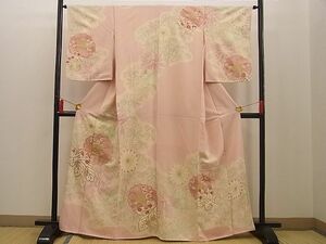 平和屋野田店■訪問着　金銀刺繍　乱菊　暈し染め　金銀彩　逸品　n-xi1202