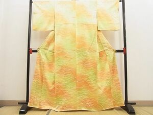 平和屋野田店■上質な小紋　露芝文　暈し染め　逸品　n-ne3237