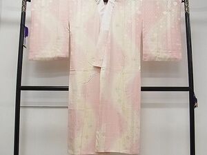 平和屋1■上質な長襦袢　袷　枝垂れ桜吉祥地紋　暈し染め　逸品　ch5925