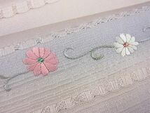 平和屋野田店■訪問着　刺繍　横段花唐草文　暈し染め　金銀糸　逸品　n-gh3842_画像6