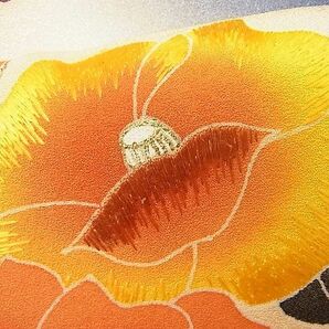 平和屋野田店■訪問着 刺繍 椿 暈し染め 金彩 逸品 n-ip1533の画像6