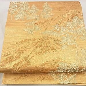 平和屋野田店■六通柄袋帯 遠山風景文 金銀糸 逸品 n-up0567の画像1